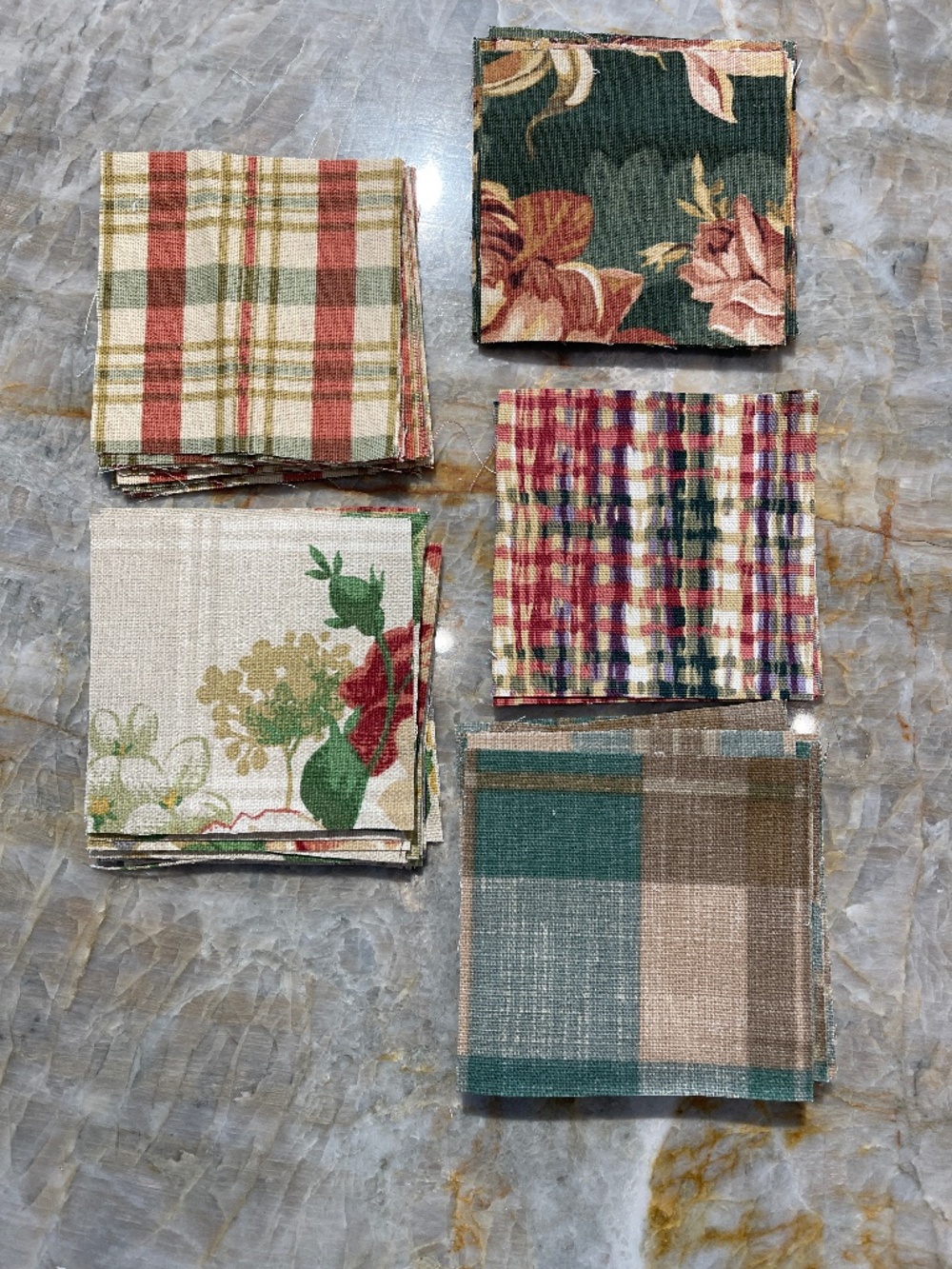 71 Precut 4" Quilt Squares Assorted Fabric Charm Pack